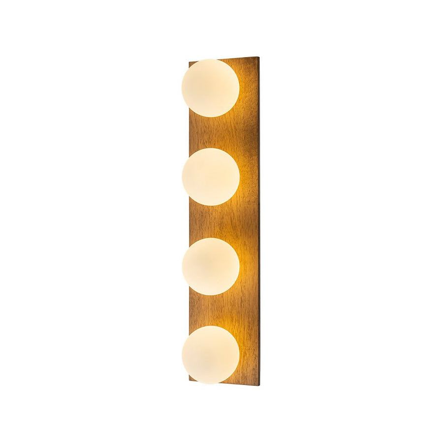 LightFixturesUSA - 4 - Light Opal Glass Linear Wooden Semi Flush Mount / Wall Light - Wall Sconce - 4 - Lt - 