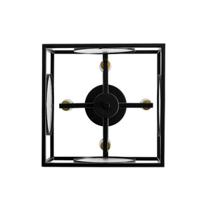 LightFixturesUSA - 4 - light Textured Glass Square Lantern Semi Flush Mount - Ceiling Light - Black - 