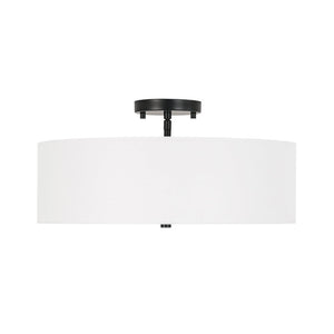 LightFixturesUSA - 4 - Light White Linen Round Drum Semi Flush Mount - Ceiling Light - Nickel/2 - Tier - 