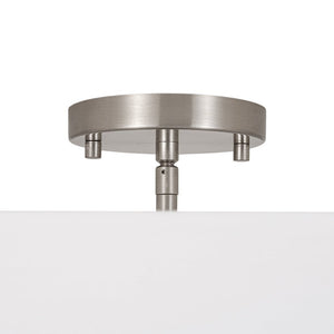 LightFixturesUSA - 4 - Light White Linen Round Drum Semi Flush Mount - Ceiling Light - Nickel/2 - Tier - 