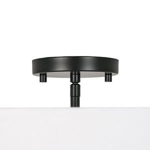 LightFixturesUSA - 4 - Light White Linen Round Drum Semi Flush Mount - Ceiling Light - Nickel/2 - Tier - 