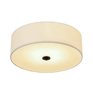 LightFixturesUSA - 4 - Light White Linen Round Drum Semi Flush Mount - Ceiling Light - Nickel/2 - Tier - 
