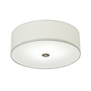 LightFixturesUSA - 4 - Light White Linen Round Drum Semi Flush Mount - Ceiling Light - Nickel/2 - Tier - 