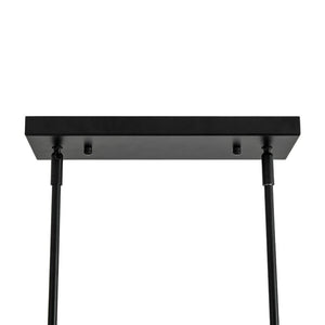 LightFixturesUSA-5-Light Black Brass Glass Globe Linear Island Chandelier-Chandelier-48 in-