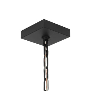 LightFixturesUSA-5-light French Antique Candle Style Lantern Pendant Chandelier-Chandelier-Black-