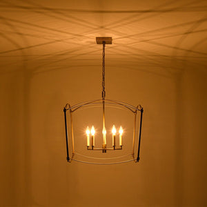 LightFixturesUSA - 5 - light French Antique Candle Style Lantern Pendant Chandelier - Chandelier - Gold - 