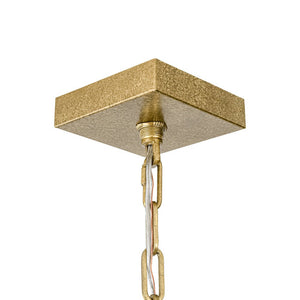 LightFixturesUSA - 5 - light French Antique Candle Style Lantern Pendant Chandelier - Chandelier - Gold - 