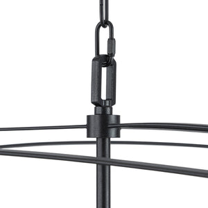 LightFixturesUSA-5-light French Antique Candle Wide Lantern Island Chandelier-Chandelier-Black-