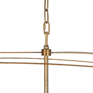 LightFixturesUSA - 5 - light French Antique Candle Wide Lantern Island Chandelier - Chandelier - Gold - 
