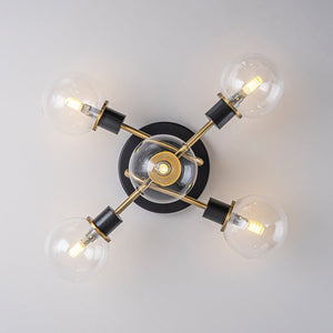 LightFixturesUSA - 5 - light Glass Globe Semi Flush Bubble Ceiling Light - Ceiling Light - Clear - 