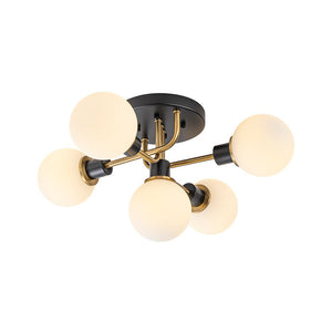 LightFixturesUSA - 5 - light Glass Globe Semi Flush Bubble Ceiling Light - Ceiling Light - Clear - 