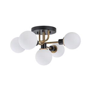 LightFixturesUSA - 5 - light Glass Globe Semi Flush Bubble Ceiling Light - Ceiling Light - Clear - 