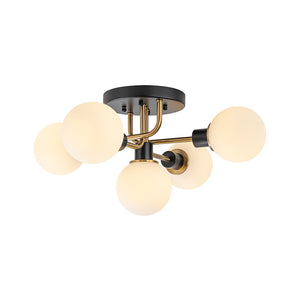 LightFixturesUSA - 5 - light Glass Globe Semi Flush Bubble Ceiling Light - Ceiling Light - Clear - 