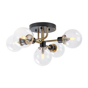 LightFixturesUSA - 5 - light Glass Globe Semi Flush Bubble Ceiling Light - Ceiling Light - Clear - 