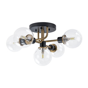 LightFixturesUSA - 5 - light Glass Globe Semi Flush Bubble Ceiling Light - Ceiling Light - Clear - 