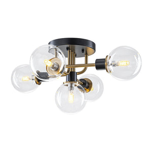 LightFixturesUSA - 5 - light Glass Globe Semi Flush Bubble Ceiling Light - Ceiling Light - Clear - 