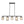 LightFixturesUSA-5-Light Gray Ribbed Glass Cylinder Shade Linear Island Chandelier-Chandelier-Black-