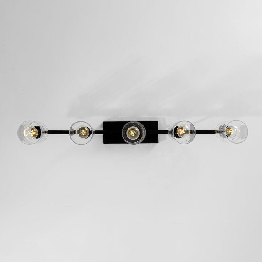 LightFixturesUSA - 5 - Light Seeded Glass Shade Linear Island Chandelier - Chandelier - 5 - Lt - 