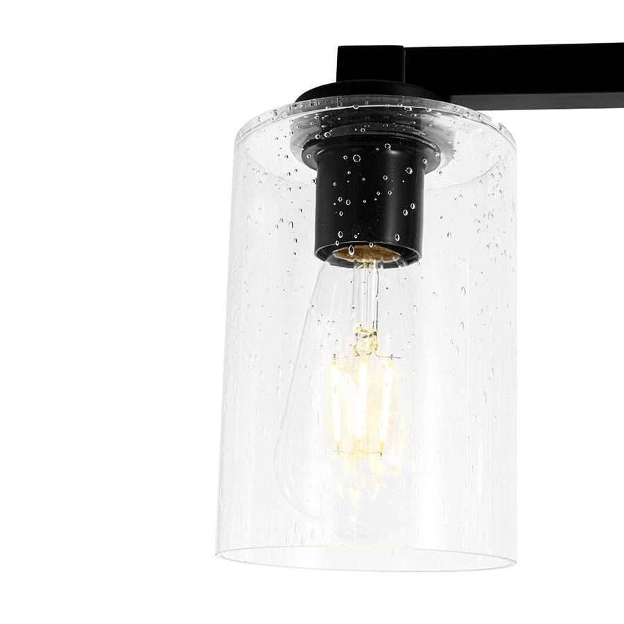 LightFixturesUSA - 5 - Light Seeded Glass Shade Linear Island Chandelier - Chandelier - 5 - Lt - 