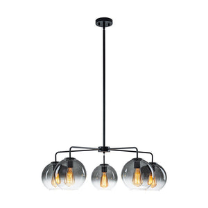 LightFixturesUSA - 5 - Light Smoked Grey Tinted Glass Globe Round Sputnik Chandelier - Chandelier - Smoked Bubble - 