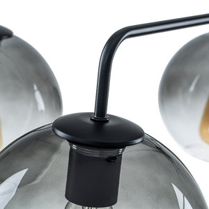 LightFixturesUSA - 5 - Light Smoked Grey Tinted Glass Globe Round Sputnik Chandelier - Chandelier - Smoked Bubble - 