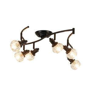 LightFixturesUSA - 6 - Light Adjustable Crystal Spotlight Island Linear Track Light - Ceiling Light - Black - 