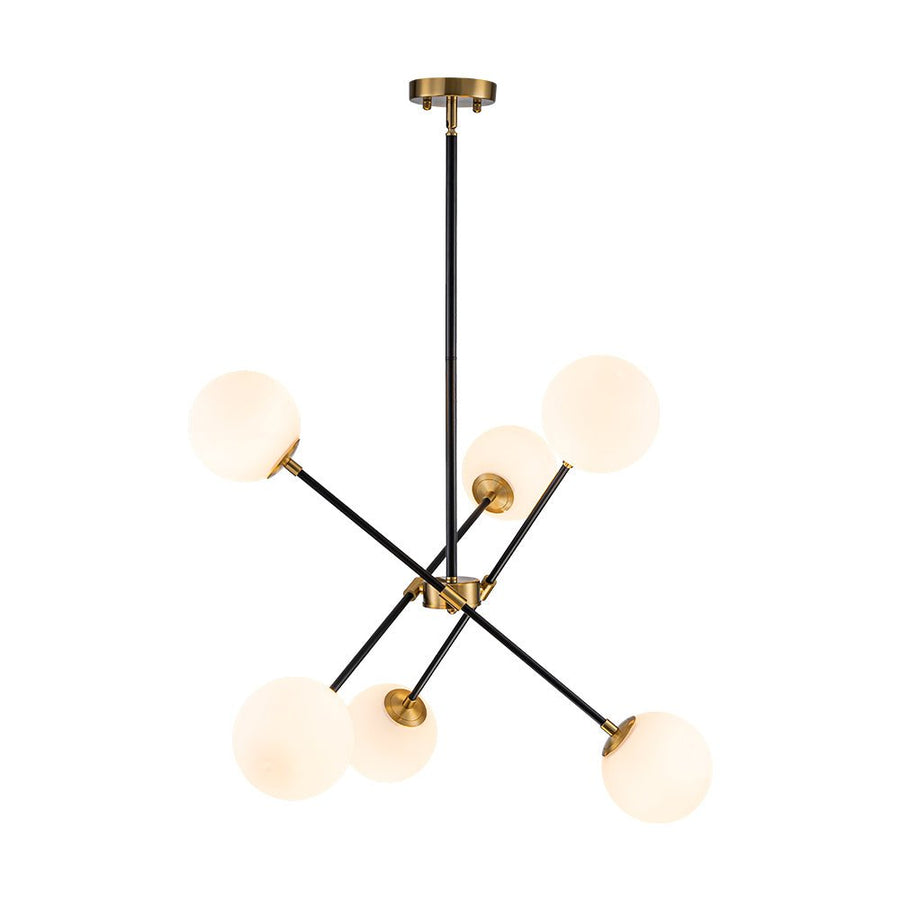 LightFixturesUSA - 6 - Light Adjustable Frosted Glass Globe Sputnik Chandelier - Chandelier - 6 - Lt - 