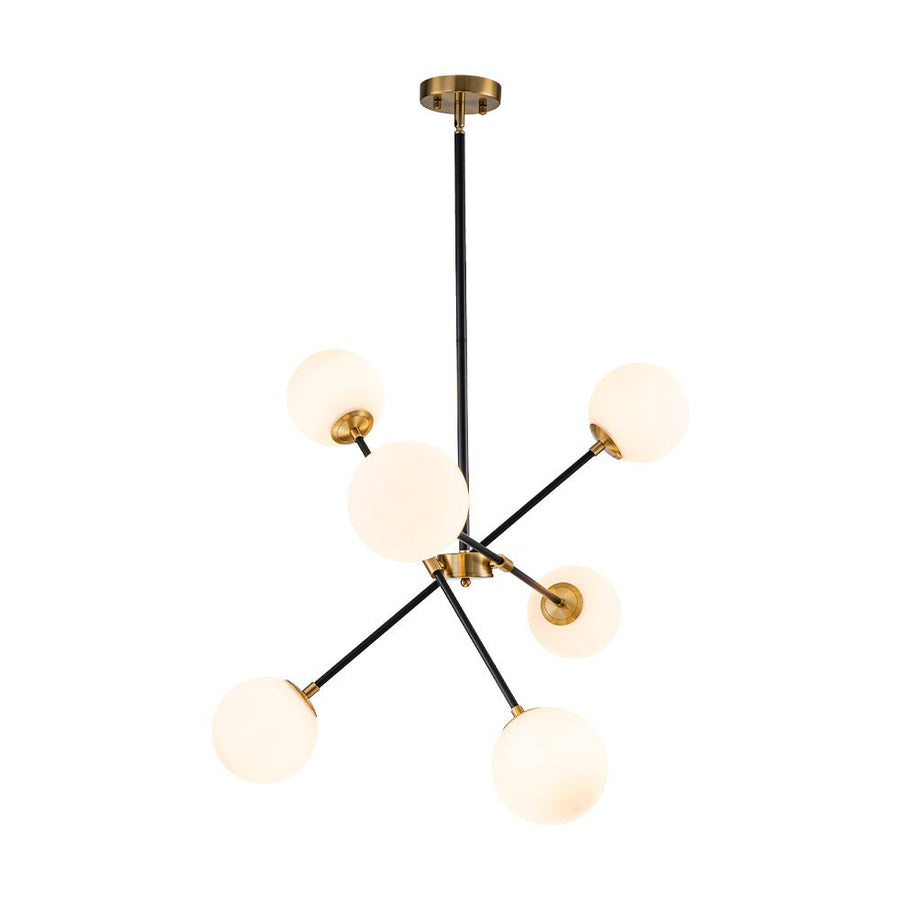 LightFixturesUSA - 6 - Light Adjustable Frosted Glass Globe Sputnik Chandelier - Chandelier - 6 - Lt - 