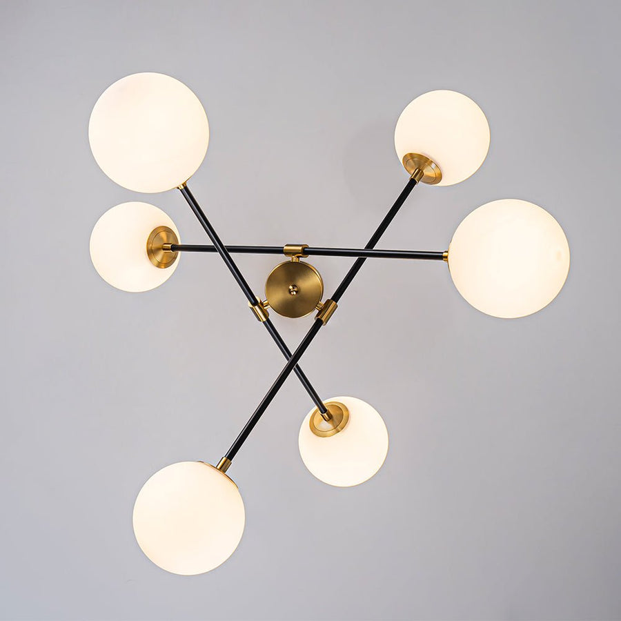 LightFixturesUSA - 6 - Light Adjustable Frosted Glass Globe Sputnik Chandelier - Chandelier - 6 - Lt - 