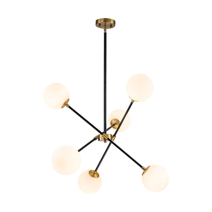 LightFixturesUSA - 6 - Light Adjustable Frosted Glass Globe Sputnik Chandelier - Chandelier - 6 - Lt - 