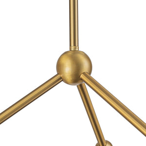LightFixturesUSA - 6 - Light Amber Glass Globe Branch Sputnik Chandelier - Chandelier - Brass - 