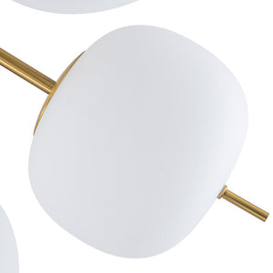 LightFixturesUSA - 6 - Light Bloom Opal Glass Globe Round Sputnik Semi Flush Mount - Ceiling Light - Brass - 