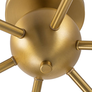 LightFixturesUSA - 6 - Light Bloom Opal Glass Globe Round Sputnik Semi Flush Mount - Ceiling Light - Brass - 