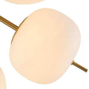 LightFixturesUSA - 6 - Light Bloom Opal Glass Globe Round Sputnik Semi Flush Mount - Ceiling Light - Brass - 