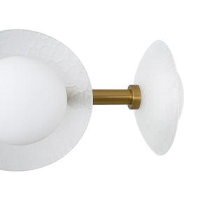 LightFixturesUSA - 6 - Light Frosted Glass Globe Linear Island Chandelier - Chandelier - Brass - 