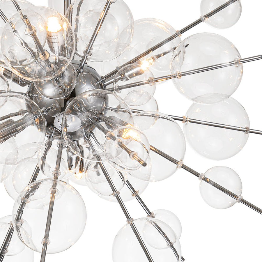 LightFixturesUSA - 6 - Light Glass Globe Bubble Sputnik Sunburst Chandelier - Chandelier - Chrome - 