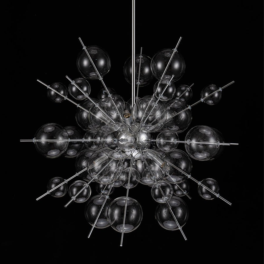 LightFixturesUSA - 6 - Light Glass Globe Bubble Sputnik Sunburst Chandelier - Chandelier - Chrome - 