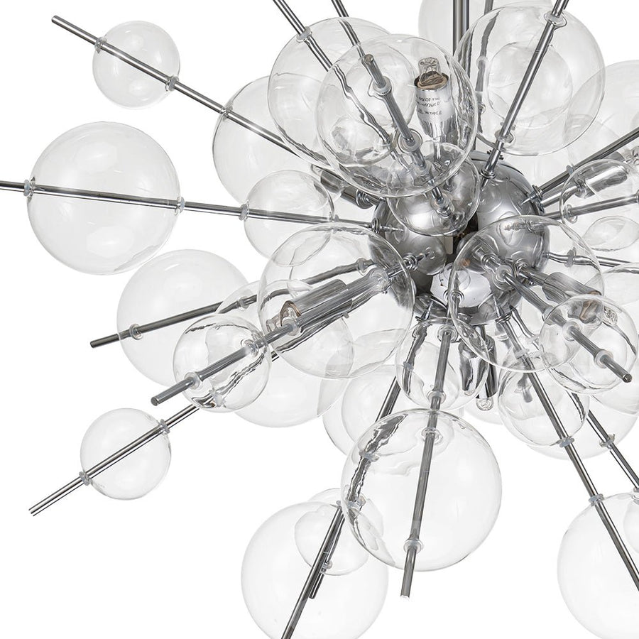 LightFixturesUSA - 6 - Light Glass Globe Bubble Sputnik Sunburst Chandelier - Chandelier - Chrome - 