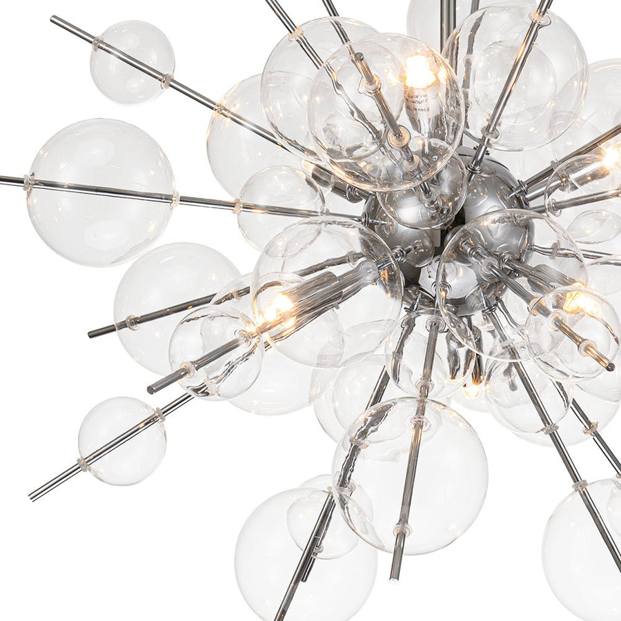 LightFixturesUSA - 6 - Light Glass Globe Bubble Sputnik Sunburst Chandelier - Chandelier - Chrome - 