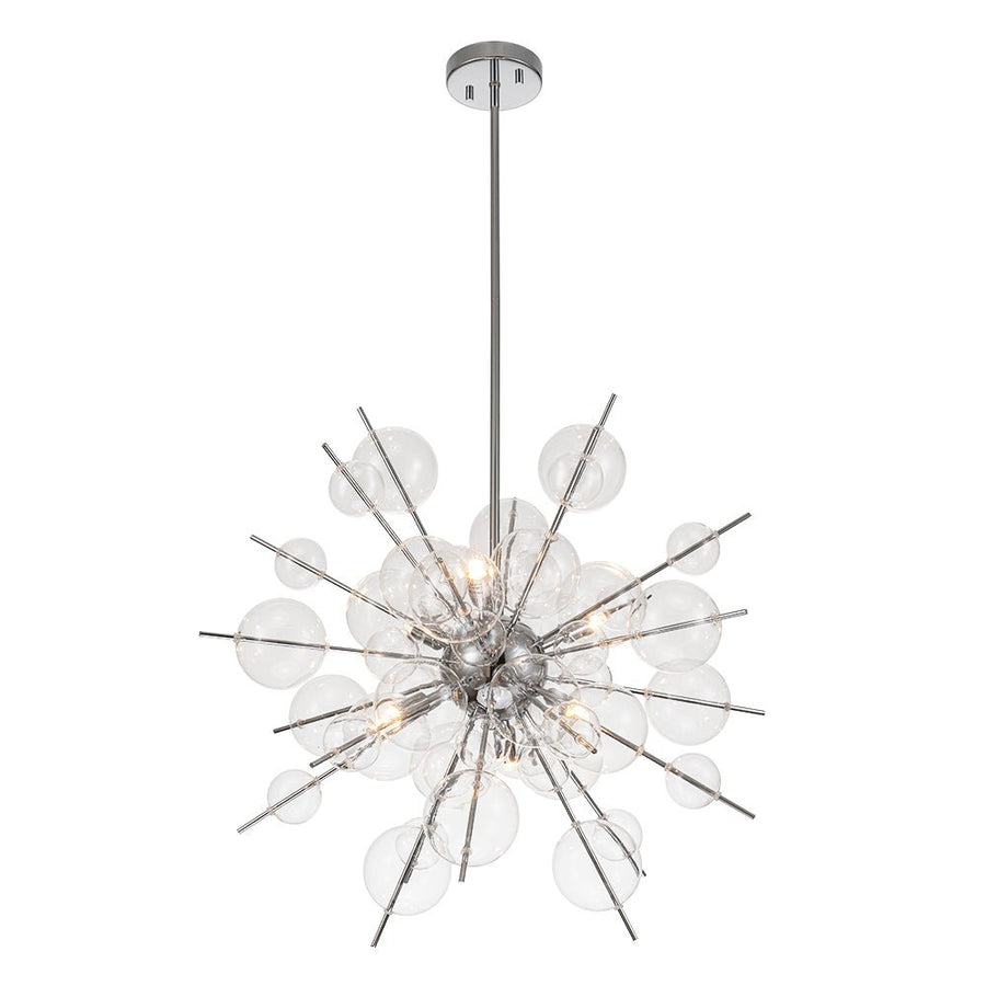 LightFixturesUSA - 6 - Light Glass Globe Bubble Sputnik Sunburst Chandelier - Chandelier - Chrome - 