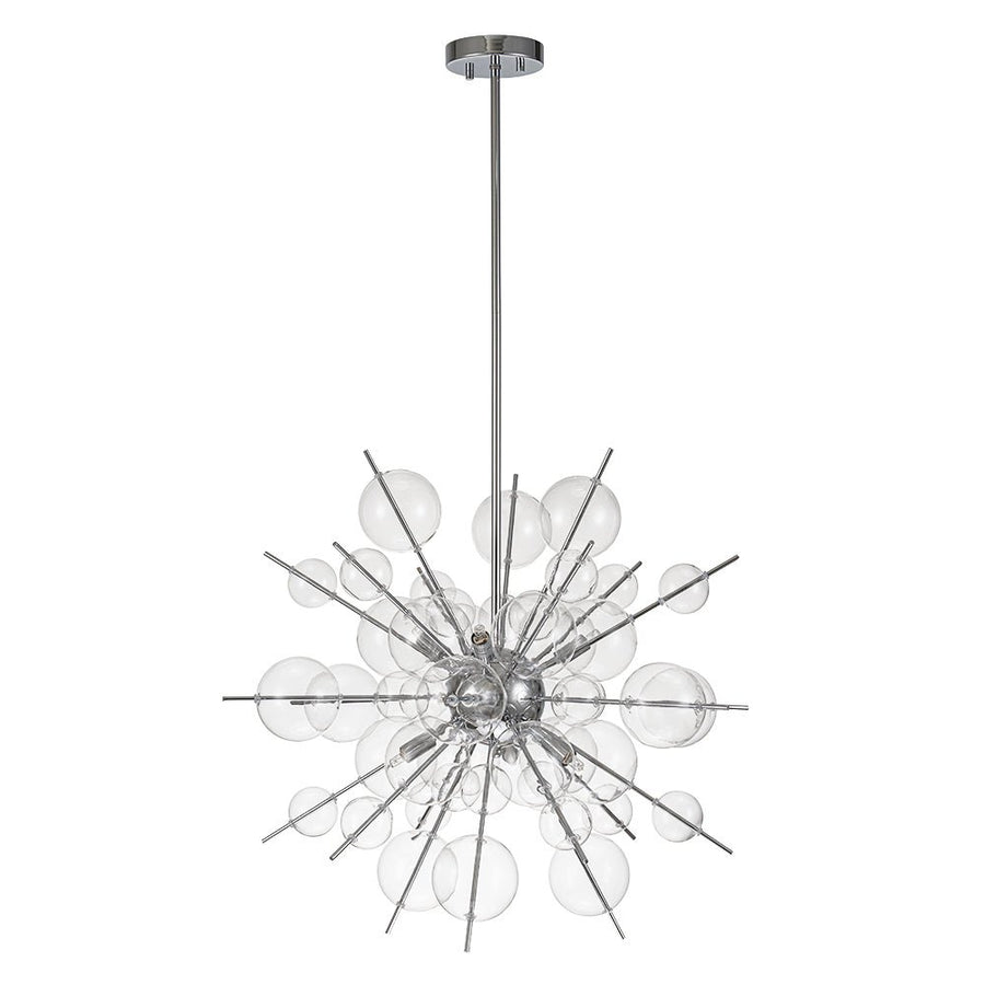 LightFixturesUSA - 6 - Light Glass Globe Bubble Sputnik Sunburst Chandelier - Chandelier - Chrome - 