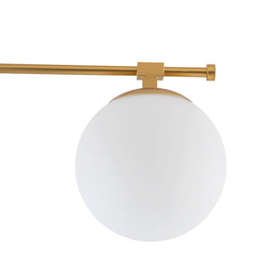 LightFixturesUSA - 6 - Light Opal Glass Globe Linear Sputnik Semi Flush Chandelier - Chandelier - Brass - 