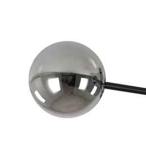 LightFixturesUSA - 6 - Light Smoked Glass Globe Linear Sputnik Semi Flush - Ceiling Light - Black - 