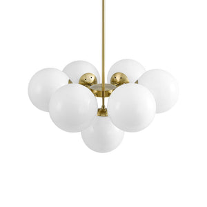 LightFixturesUSA - 7 - light Brass Sputnik Opal Glass Globe Bubble Chandelier - Chandelier - Brass (Pre - Order) - 