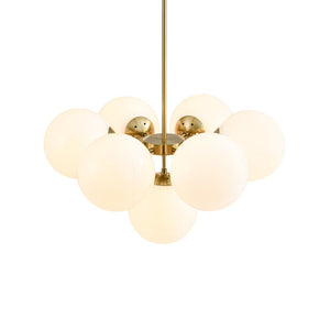 LightFixturesUSA - 7 - light Brass Sputnik Opal Glass Globe Bubble Chandelier - Chandelier - Brass (Pre - Order) - 