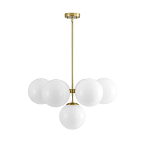 LightFixturesUSA - 7 - light Brass Sputnik Opal Glass Globe Bubble Chandelier - Chandelier - Brass (Pre - Order) - 