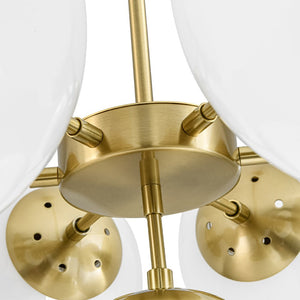 LightFixturesUSA - 7 - light Brass Sputnik Opal Glass Globe Bubble Chandelier - Chandelier - Brass (Pre - Order) - 