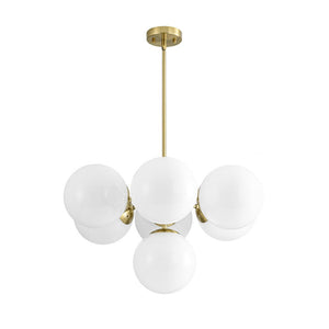 LightFixturesUSA - 7 - light Brass Sputnik Opal Glass Globe Bubble Chandelier - Chandelier - Brass (Pre - Order) - 