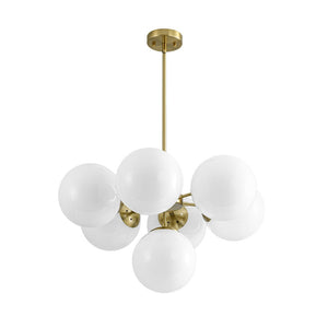 LightFixturesUSA - 7 - light Brass Sputnik Opal Glass Globe Bubble Chandelier - Chandelier - Brass (Pre - Order) - 