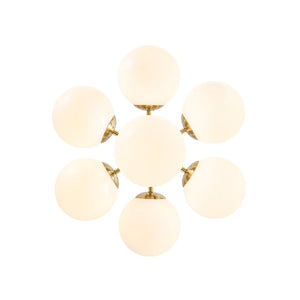 LightFixturesUSA - 7 - light Brass Sputnik Opal Glass Globe Bubble Chandelier - Chandelier - Brass (Pre - Order) - 